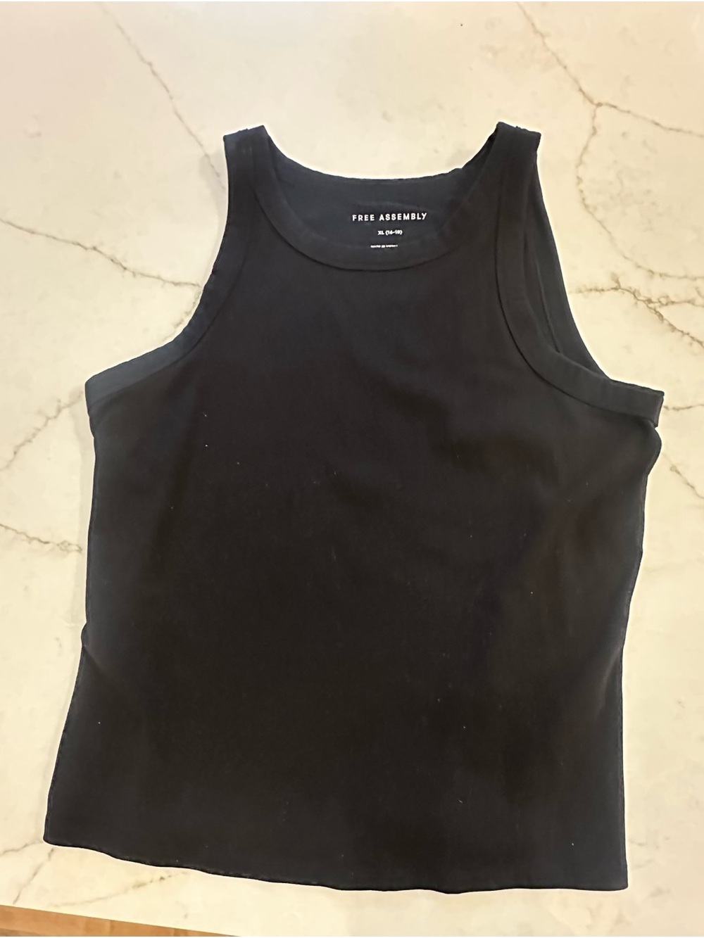 Free Assembly Women's Black Ribbed Tank